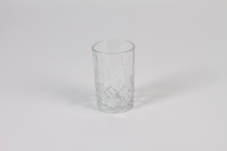 Photophore en verre transparent D6cm H9cm