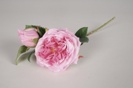 Rose artificielle rose H35cm
