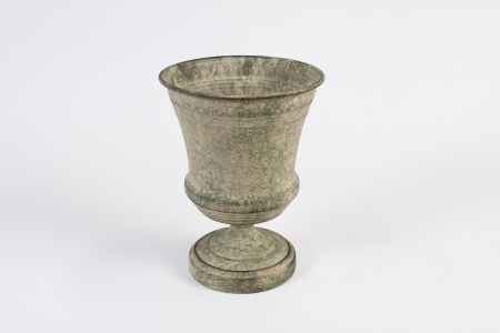 Vase Médicis en métal vert antique D16cm H21cm
