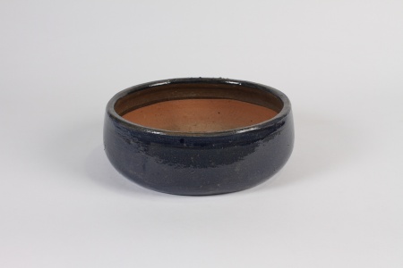 Coupe en terre cuite bleu foncé D26cm H9cm