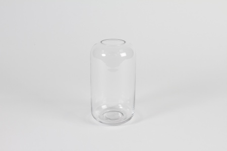 Vase en verre transparent D8cm H14.5cm