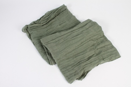 Tissu gaufré plissé vert 90cm x 3m