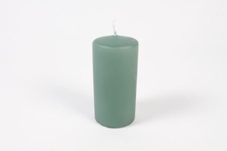 Boite de 12 bougies cylindres vert émeraude D6cm H12cm