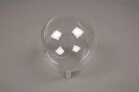 Boîte de 12 boules plastiques ouvrables transparentes D10cm