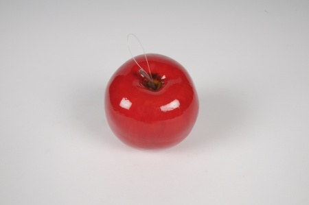 Boîte de 12 pommes artificielles rouge D8cm