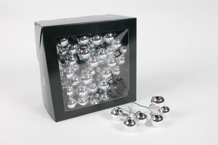 Boîte de 144 boules verre argent brillant D25mm