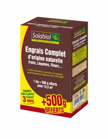 Boîte de 1.5kg d\'engrais complet d\'origine naturelle