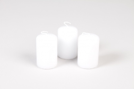 Boîte de 24 bougies cylindres blanches D4cm H6cm
