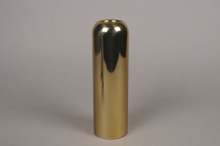 Bougeoir métal or D7.5cm H25cm