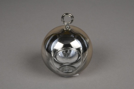 Boule en verre or à suspendre D10cm
