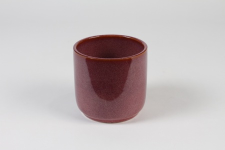 Cache-pot en céramique framboise D12cm H11cm