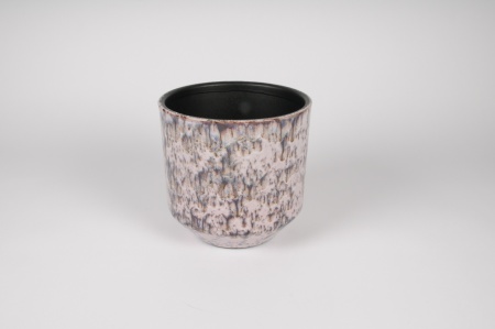 Cache-pot en céramique mauve D20cm H19cm