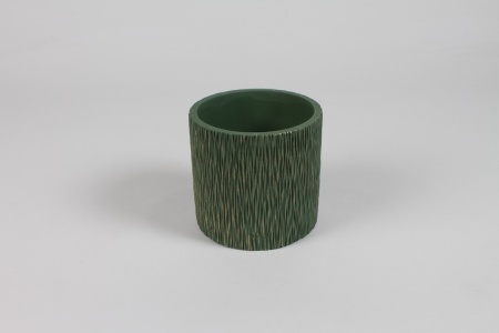 Cache-pot en céramique vert mat D8.5cm H8cm