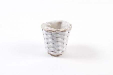 Cache-pot en osier blanc D10cm H10cm