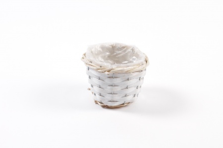 Cache-pot en osier blanc D11cm H8cm