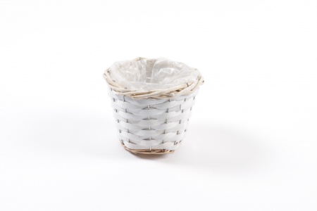 Cache-pot en osier blanc D13cm H9cm