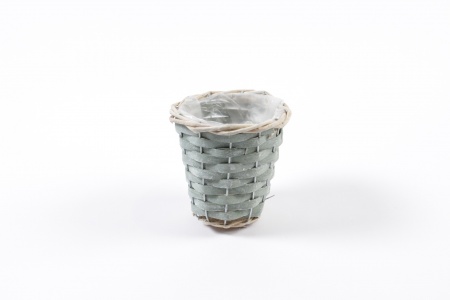 Cache-pot en osier vert D10cm H10cm