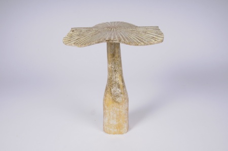 Champignon en bois doré D22cm H26cm