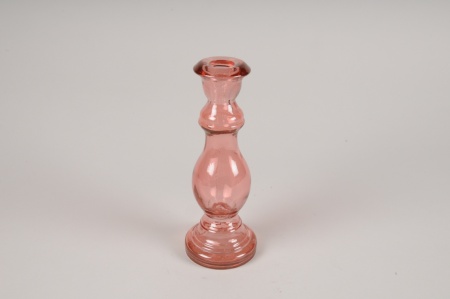 Chandelier en verre rose H20cm