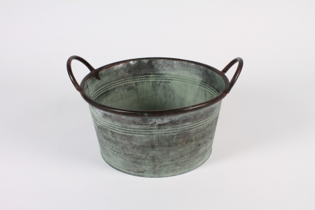 Coupe en zinc vieilli D28.5cm H14.5cm