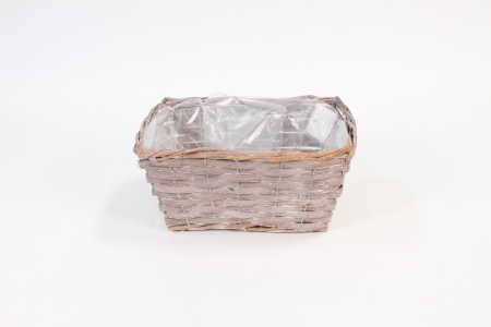 Coupe osier gris mat L28 cm l19 cm h13 cm