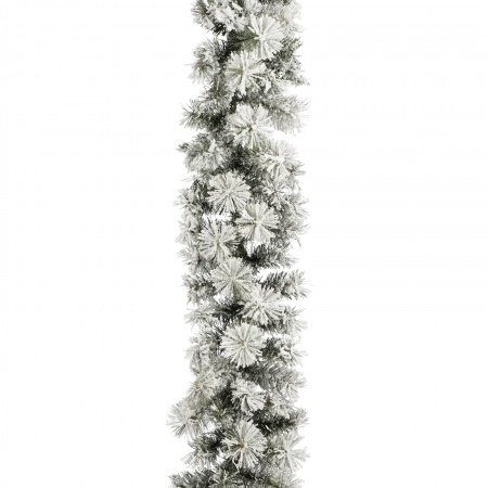 Guirlande de sapin artificiel vert givré L270cm