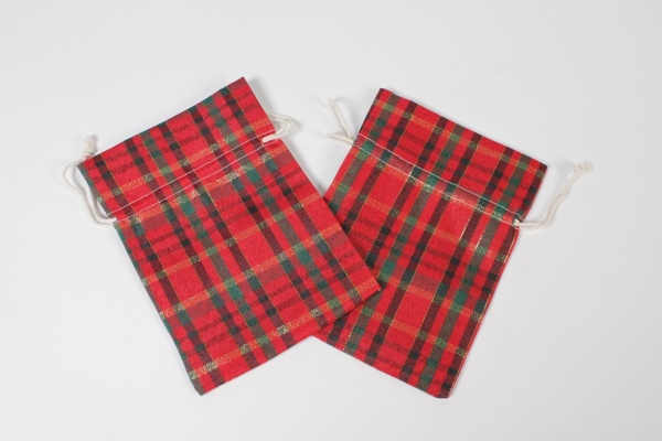 Paquet de 10 sacs tissu cossais 13cm x 19cm