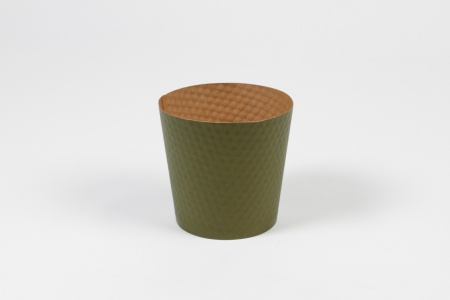 Paquet de 25 cache-pots en carton vert kaki D11.5cm H10.5cm