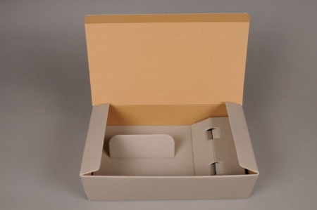 Paquet de 5 coffrets carton gris 34x 18cm H10cm