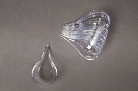 Paquet de 5 gouttes plastiques ouvrables transparentes H11cm