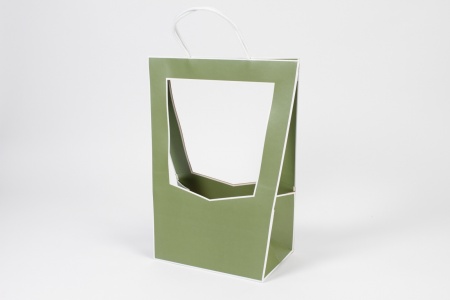 Paquet de 5 sacs porte-bouquet vert kaki 23x13.5cm H38cm