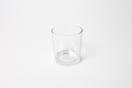 Photophore en verre transparent D7.5cm H8.5cm
