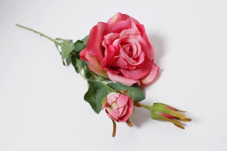 Rose artificielle vieux rose H65cm