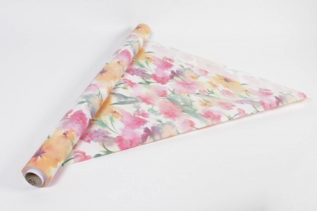 Rouleau de papier blanc motif fleur 80cmx20m