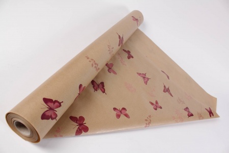 Rouleau de papier kraft motif papillon 80cmx40m