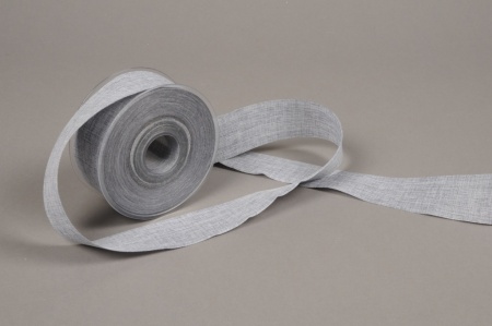 Ruban de coton tissé gris 40mm x 20m