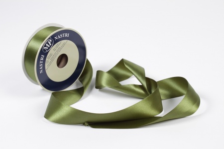 Ruban de satin vert olive 40mm x 25m