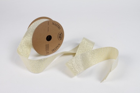 Ruban en coton strié or 40mm x 15m