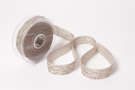 Ruban en tissu motif lavande 25mm x 20m