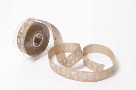 Ruban en tissu motif musical 25mm x 20m