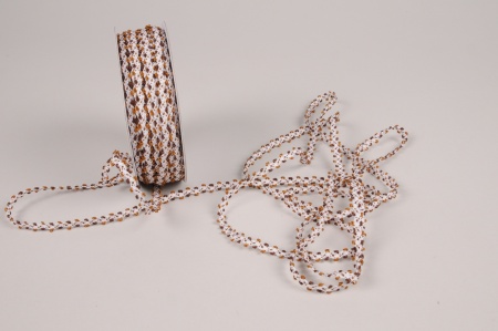 Ruban galon blanc marron 5mmx25m