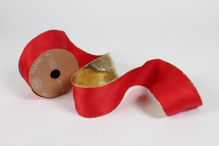 Ruban noël rouge et or 63mm x 10m