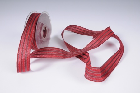 Ruban tissu strié bordeaux 25mm x 15m