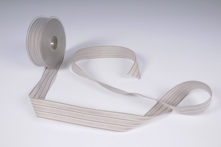 Ruban tissu strié gris 25mm x 15m