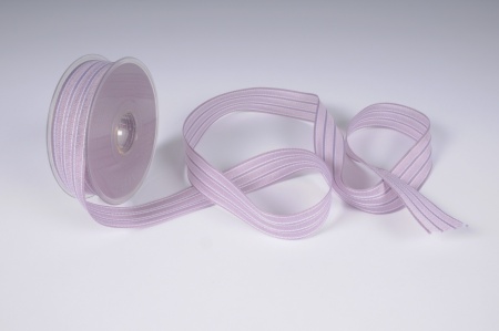 Ruban tissu strié lavande 25mm x 15m