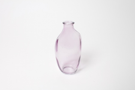 Vase bouteille en verre lavande D7cm H15cm