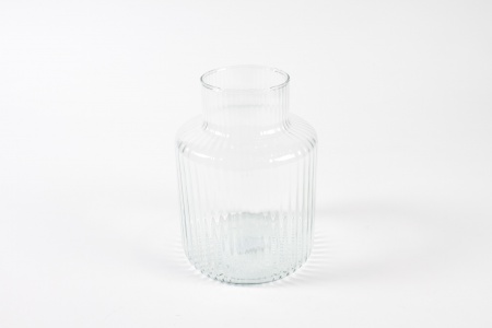 Vase bouteille en verre transparent D14.5cm H20cm