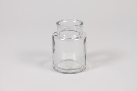 Vase bouteille en verre transparent D7cm H10cm