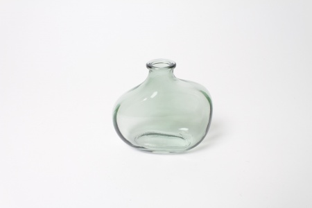 Vase déco en verre vert D11cm H10cm