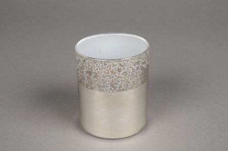 Verrine en verre argent D7.5cm H8.5cm